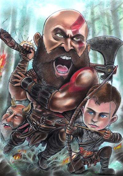 god of war caricature