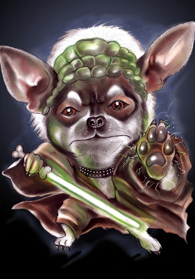 master Yodog caricature