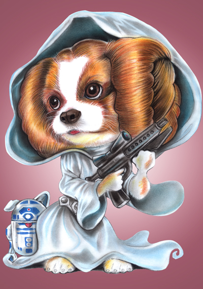 Puppy Mia caricature